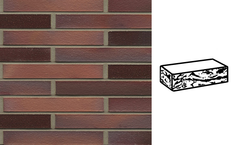 Кирпич клинкерный Muhr 04 Rotbraun-bunt готик, 290*90*40 мм