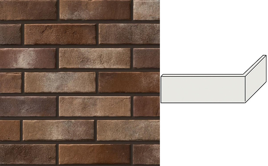 Декоративный кирпич Leonardo Stone угловой элемент Денвер 220/100*72*12 мм 103