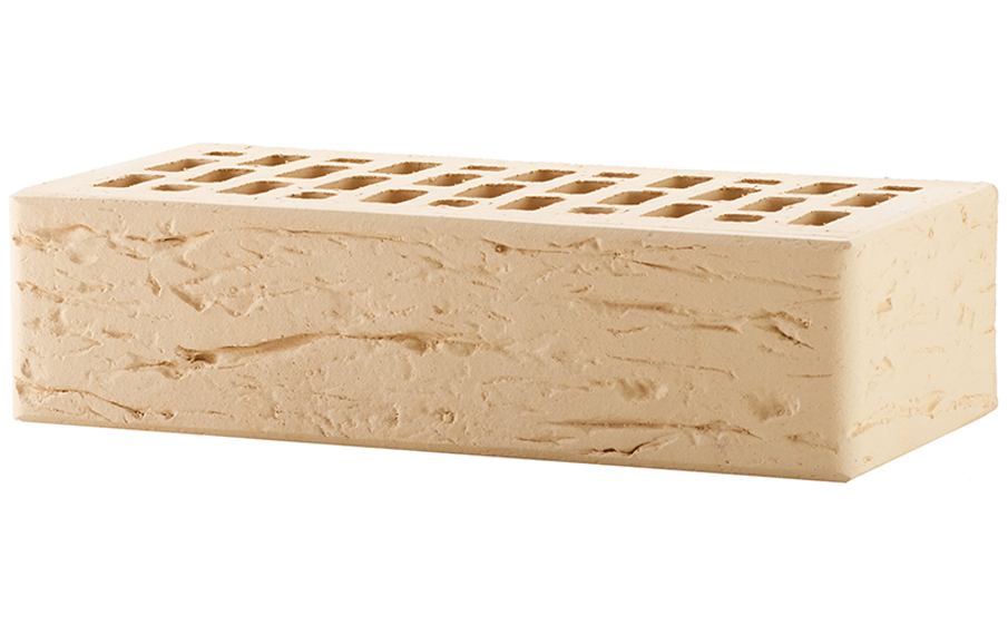 Кирпич облицовочный пустотелый ЛСР, бежевый, рустик, 250*120*65 мм