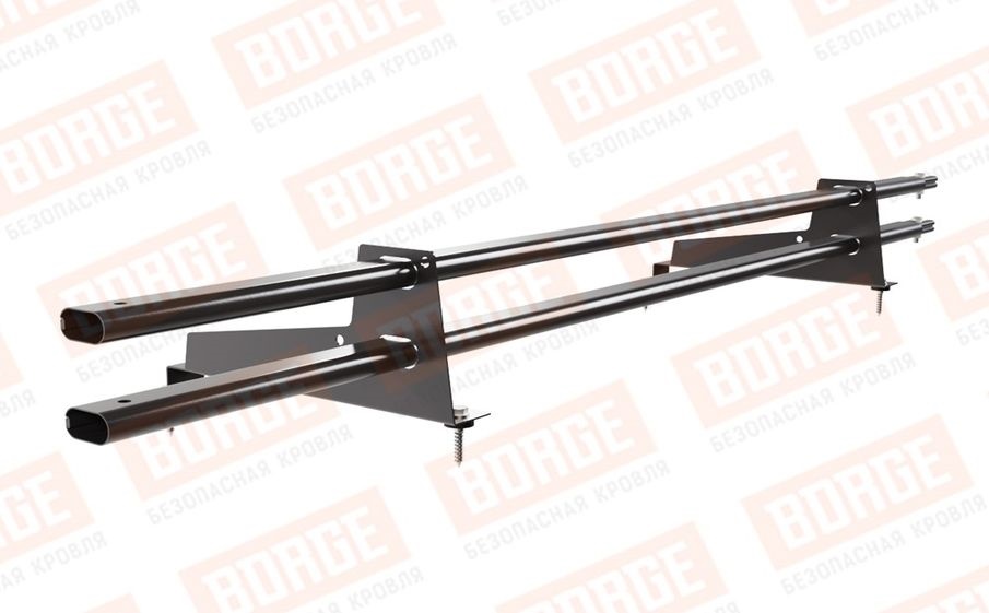 Снегозадержатель трубчатый Borge для металлочерепицы с высокой ступенькой 350 мм оцинкованный RR 32, 1,5 м