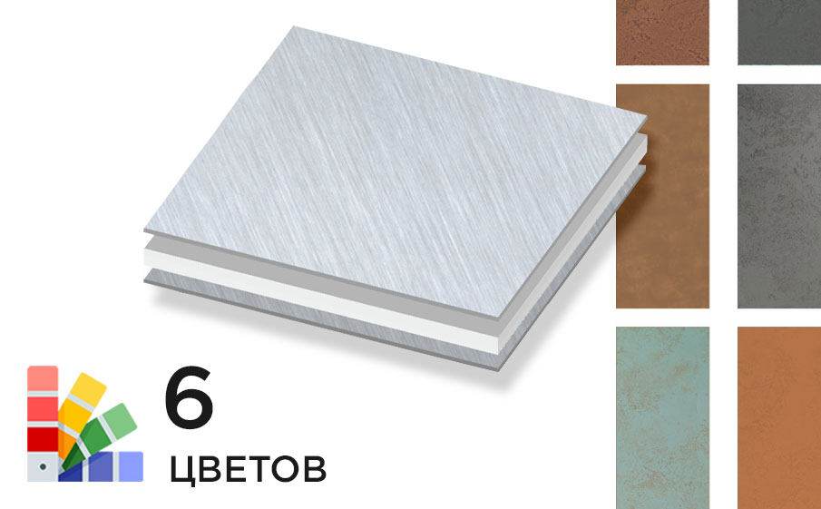 Алюминиевая композитная панель SIBALUX РФ Плюс RUSTY