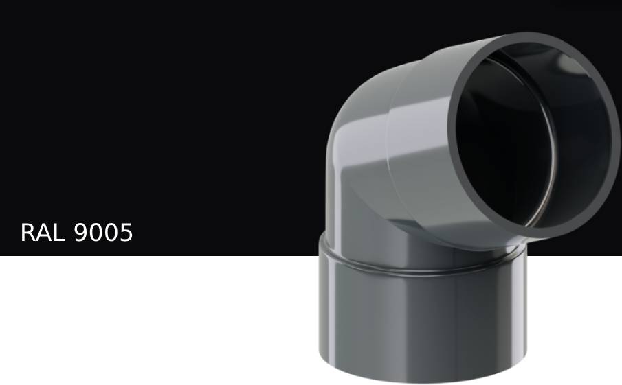 Колено 67 градусов KROP PVC для системы D 130/90 мм, RAL 9005