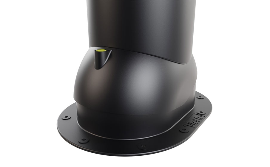 Роторная вентиляция Viotto для готовой мягкой и фальцевой кровли d=150 мм утепленная, RAL 9005 черный