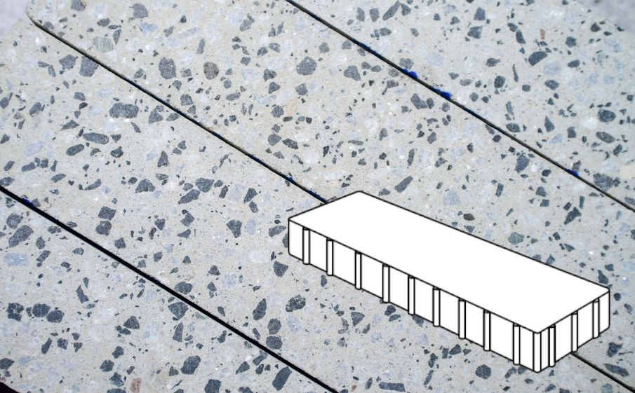 Плитка тротуарная Готика, Granite FINO, Плита Б.3.П.10, Грис Парга, 500*125*100 мм