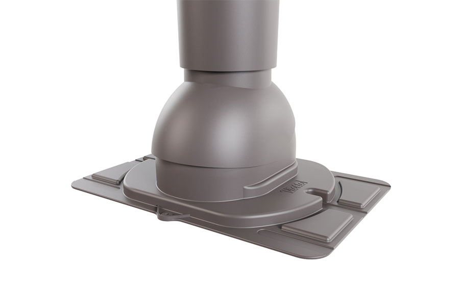 Труба вентиляционная Viotto с универсальным проходным элементом d=110 мм неутепленная, RAL 8019 серо-коричневый