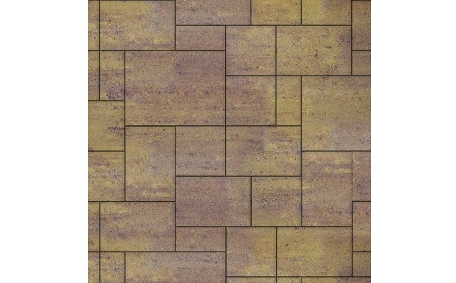 Плитка тротуарная SteinRus Инсбрук Альпен Б.7.Псм.6 гладкая, ColorMix Тахель, толщина 60 мм