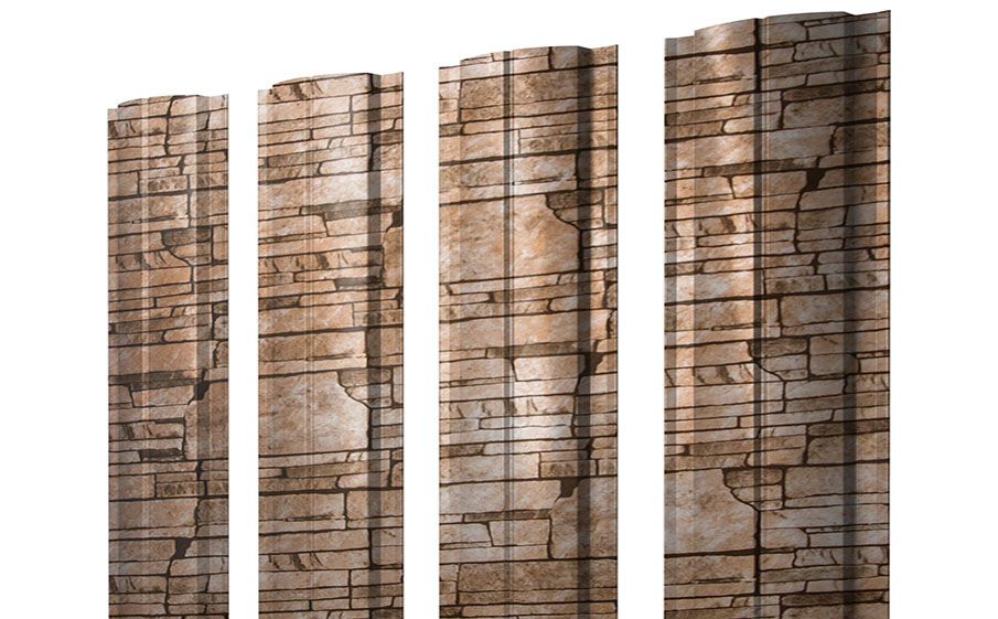 Штакетник Полукруглый Slim 0,45 Print Elite Sand Stone TwinColor