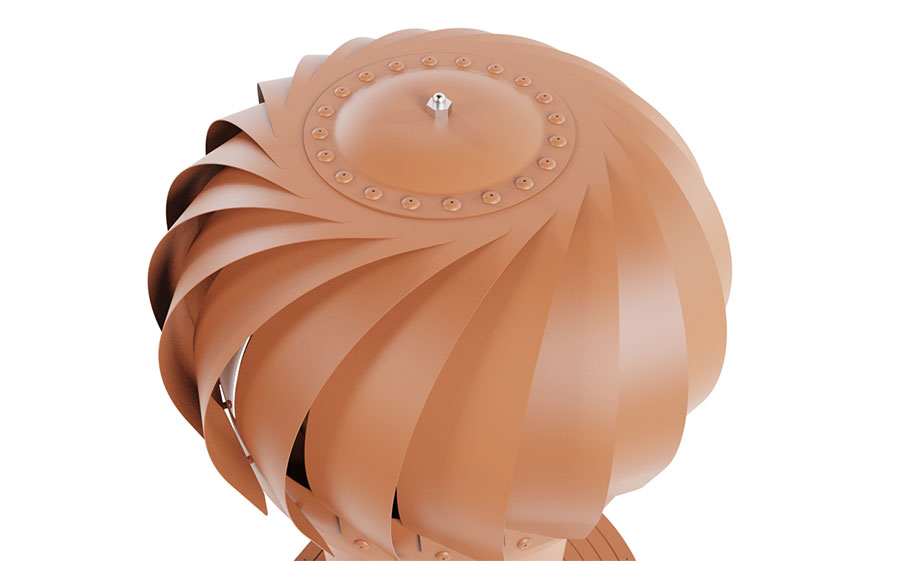 Роторная вентиляция Viotto с универсальным проходным элементом d=110 мм утепленная, RAL 8004 терракотовый