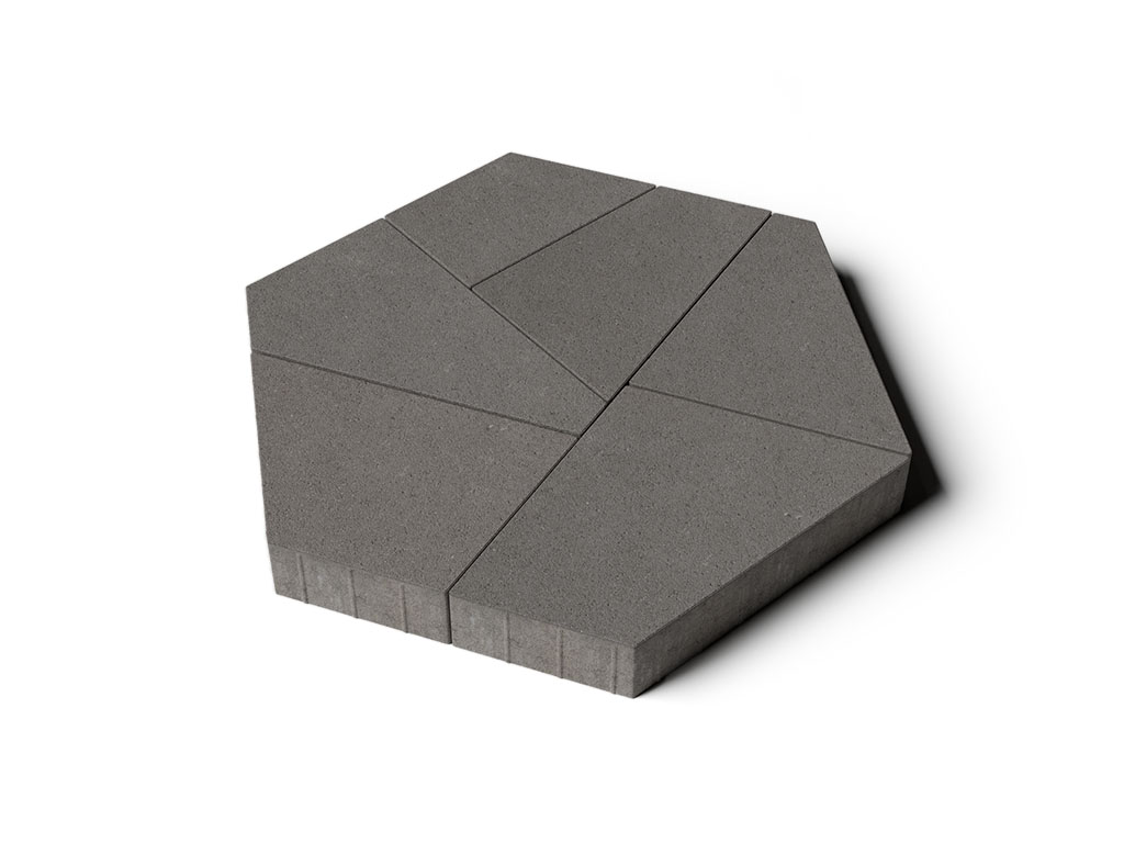 Плитка тротуарная Оригами Б.4.Фсм.8 стандарт гладкий черный, комплект 6 шт, толщина 80 мм