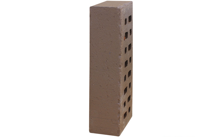 Кирпич клинкерный ЛСР Антверпен темно-терракотовый флэш винтаж с рваной фаской, 250*85*65 мм