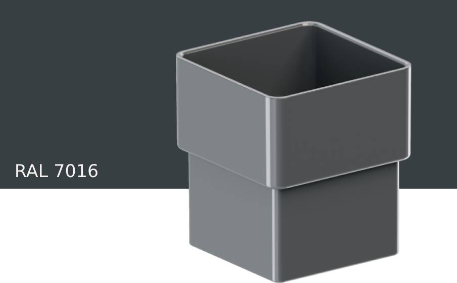 Муфта KROP PVC Квадрат для системы D 135/80*80 мм, RAL 7016