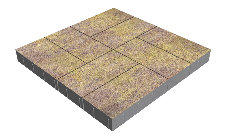 Плитка тротуарная SteinRus Грас Б.4.П.8, Native, Тахель, 400*200*80 мм