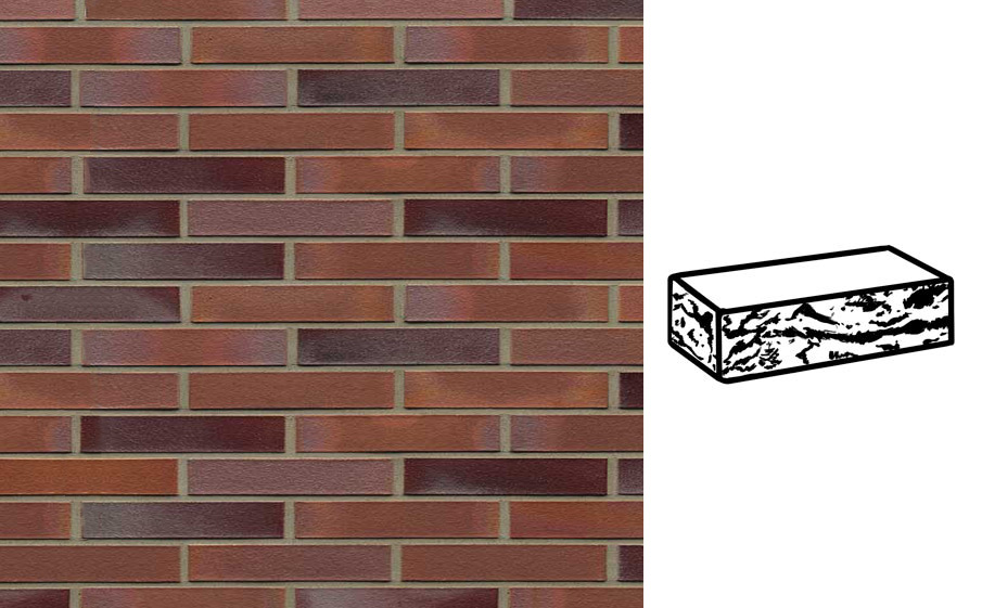 Кирпич клинкерный Muhr 14 Rotblau-bunt готик, 240*90*40 мм