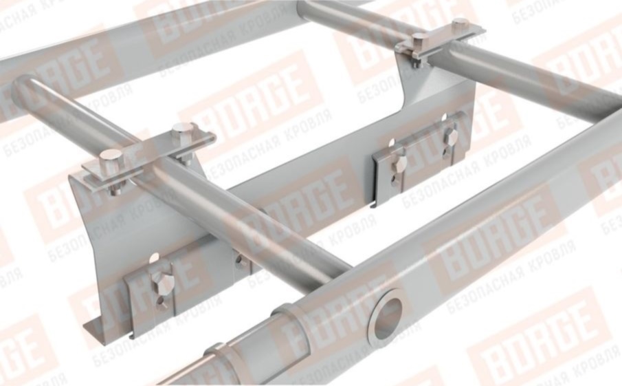 Лестница кровельная Borge для фальцевой кровли оцинкованная RAL 9006, 2,7 м