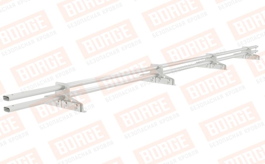 Снегозадержатель трубчатый Borge для фальцевой кровли оцинкованный RAL 9003, 3 м