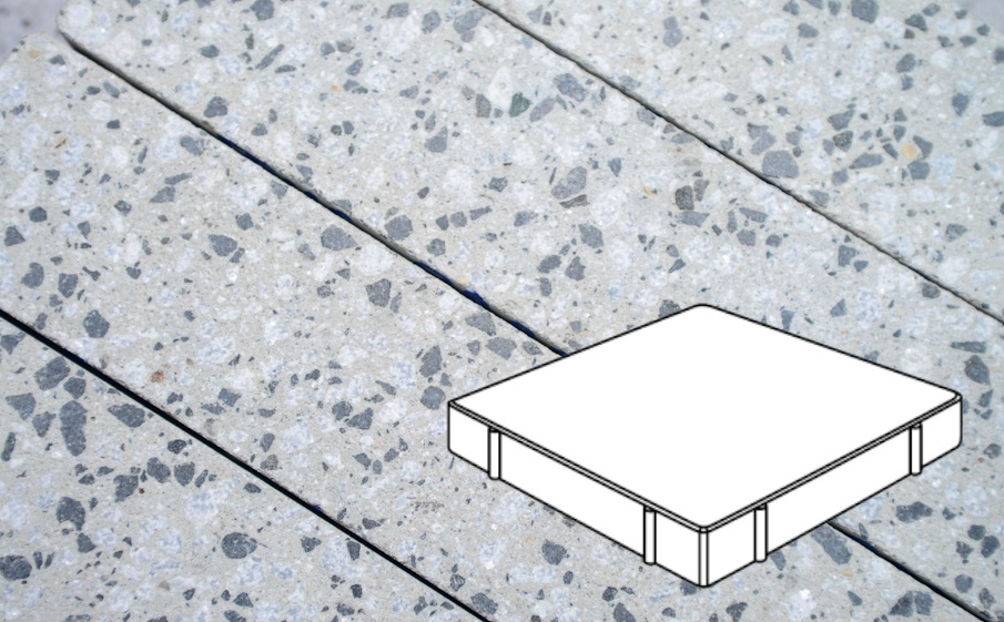 Плитка тротуарная Готика Granite FINERRO, Квадрат Б.6.К.8, Грис Парга 600*600*80 мм