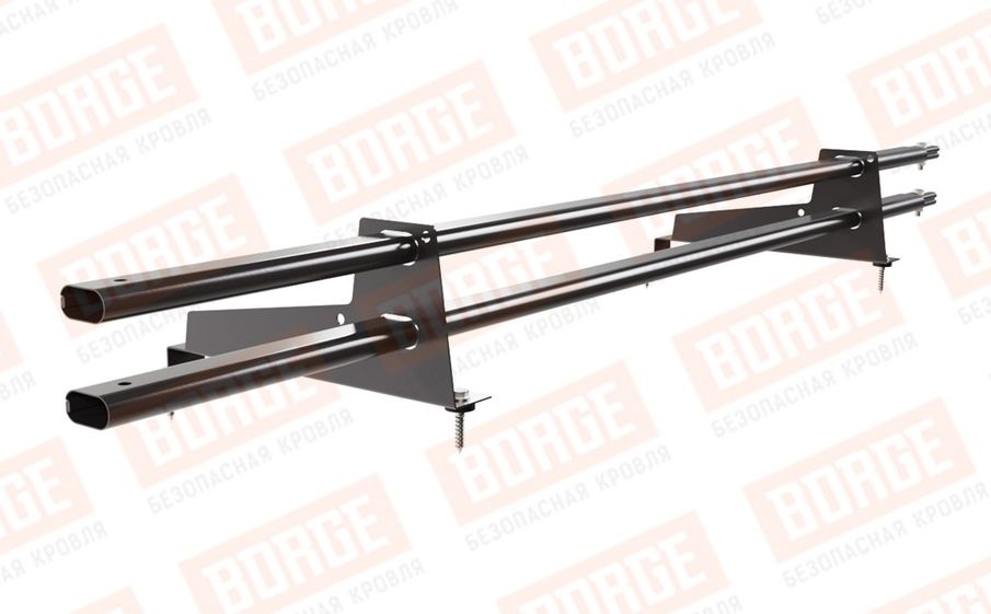 Снегозадержатель трубчатый Borge для металлочерепицы с высокой ступенькой 350 мм оцинкованный RAL 8019, 1,5 м