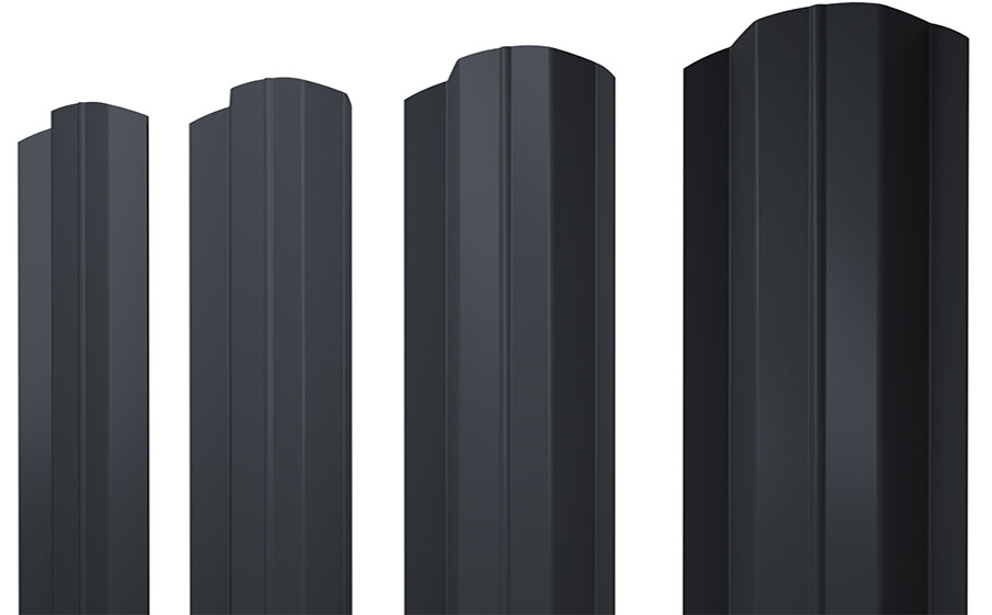 Штакетник М-образный B фигурный 0,5 PurPro RAL 7024 мокрый асфальт