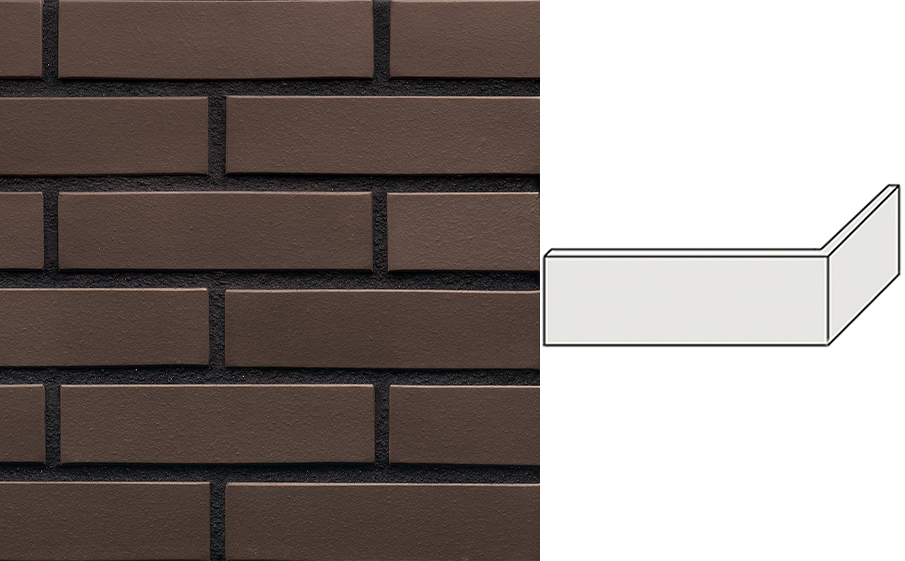 Клинкерная облицовочная угловая плитка King Klinker Dream House для НФС, 03 Natural brown, 240*71*115*14 мм