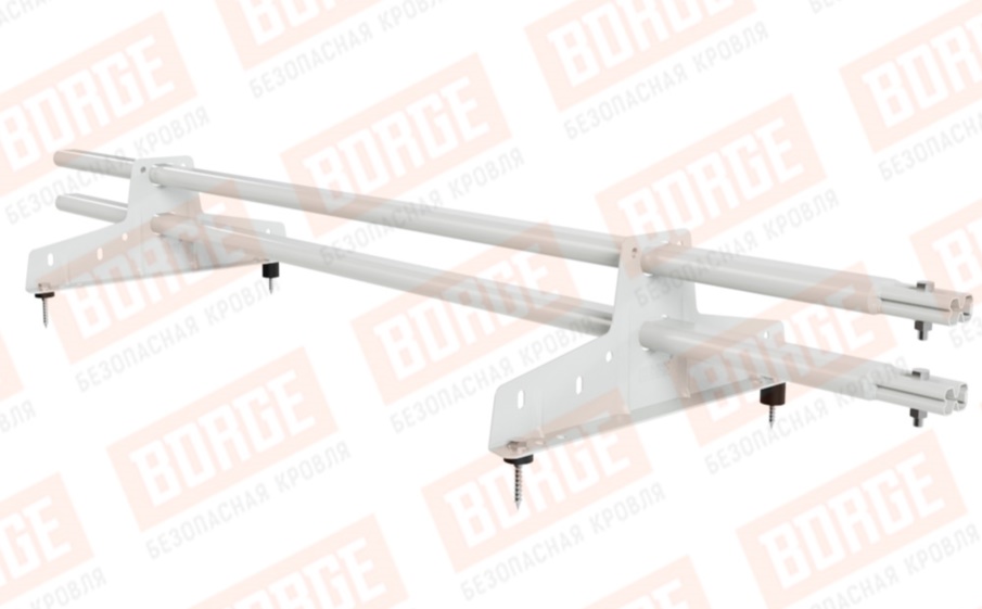 Снегозадержатель трубчатый Borge для кровли из металлочерепицы, профнастила, материалов на основе битума оцинкованный RAL 9003, 1,5 м