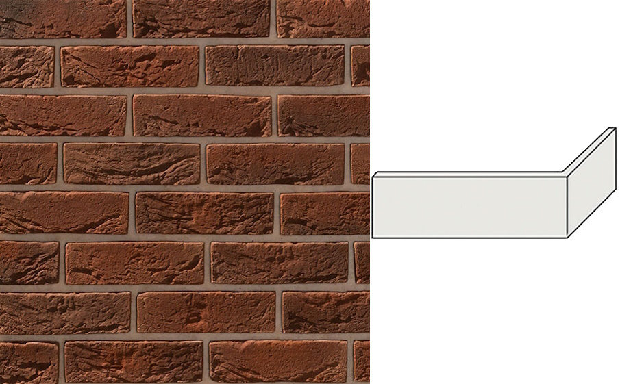 Декоративный кирпич Leonardo Stone угловой элемент Авиньон 200/100*65*10 мм 747