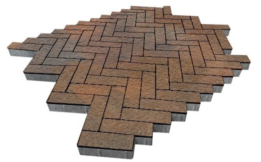 Плитка тротуарная SteinRus Паркет Б.2.П.6, Native, ColorMix Штайнрус, 210*70*60 мм