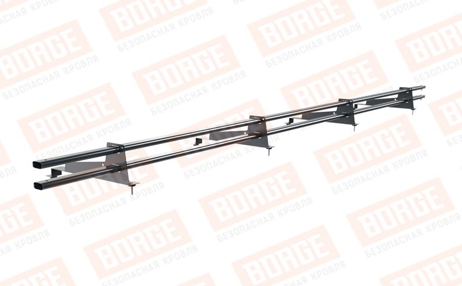 Снегозадержатель трубчатый Borge для металлочерепицы с высокой ступенькой 400 мм оцинкованный RAL 7016, 3 м