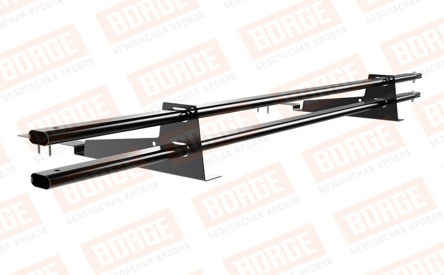 Снегозадержатель трубчатый Borge для кровли из композитной черепицы оцинкованный RAL 9005, 1,5 м