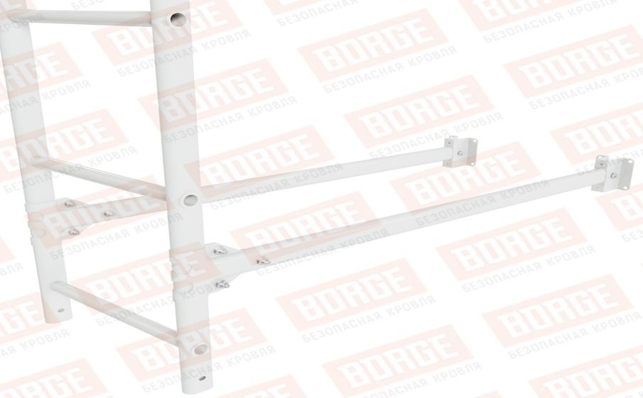 Лестница фасадная Borge (нижняя секция) оцинкованная RAL 9003, 2,7 м