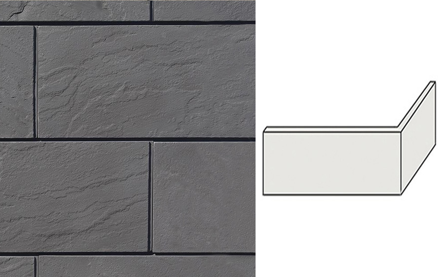Угловой декоративный кирпич для навесных вентилируемых фасадов левый White Hills Тибур II цвет F519-85 II