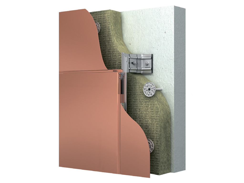 Подсистема НФС КРАСПАН для стальных композитных панелей, крепление скрытым способом