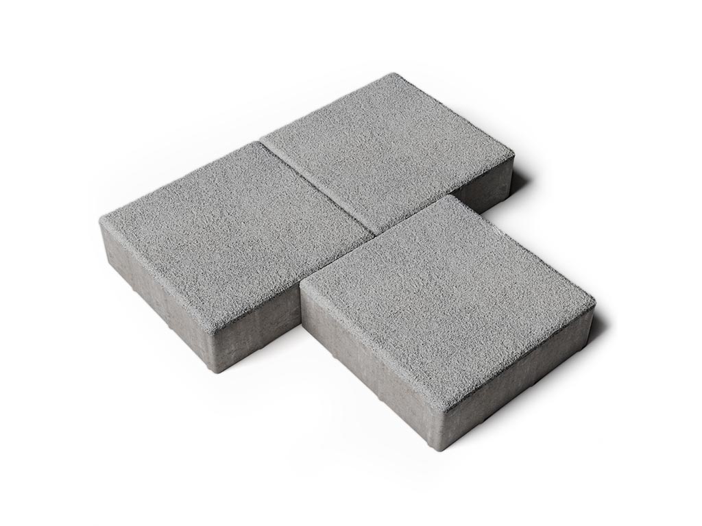 Плитка тротуарная Квадрат Б.1.К.10 гранит белый, 300*300*100 мм 