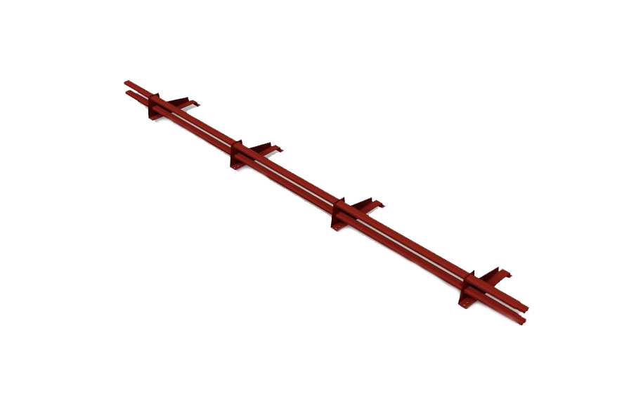 Комплект трубчатого снегозадержания Borge 3 м для металлочерепицы с высокой ступенькой 400 мм, кирпично-красный
