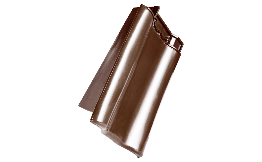 Керамическая черепица боковая левая Koramic Alegra 9 Dark Brown Engobe