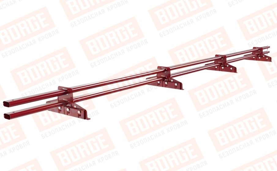 Снегозадержатель трубчатый Borge для фальцевой кровли оцинкованный RAL 3003, 3 м