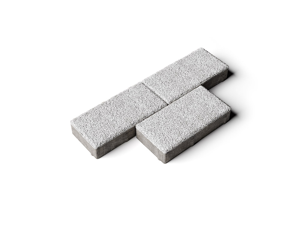 Плитка тротуарная Прямоугольник А.2.П.4 стоунмикс белый, 200*100*40 мм