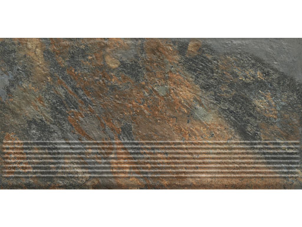 Клинкерная ступень с насечками Paradyz Ardis, Rust, 600*300*8,5 мм