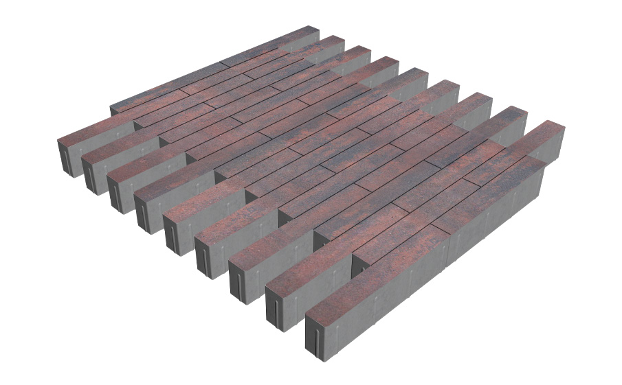 Плитка тротуарная SteinRus Кроссбар Хэви Б.13(Б).П.10, гладкая, Рейнир, 420*60*100 мм