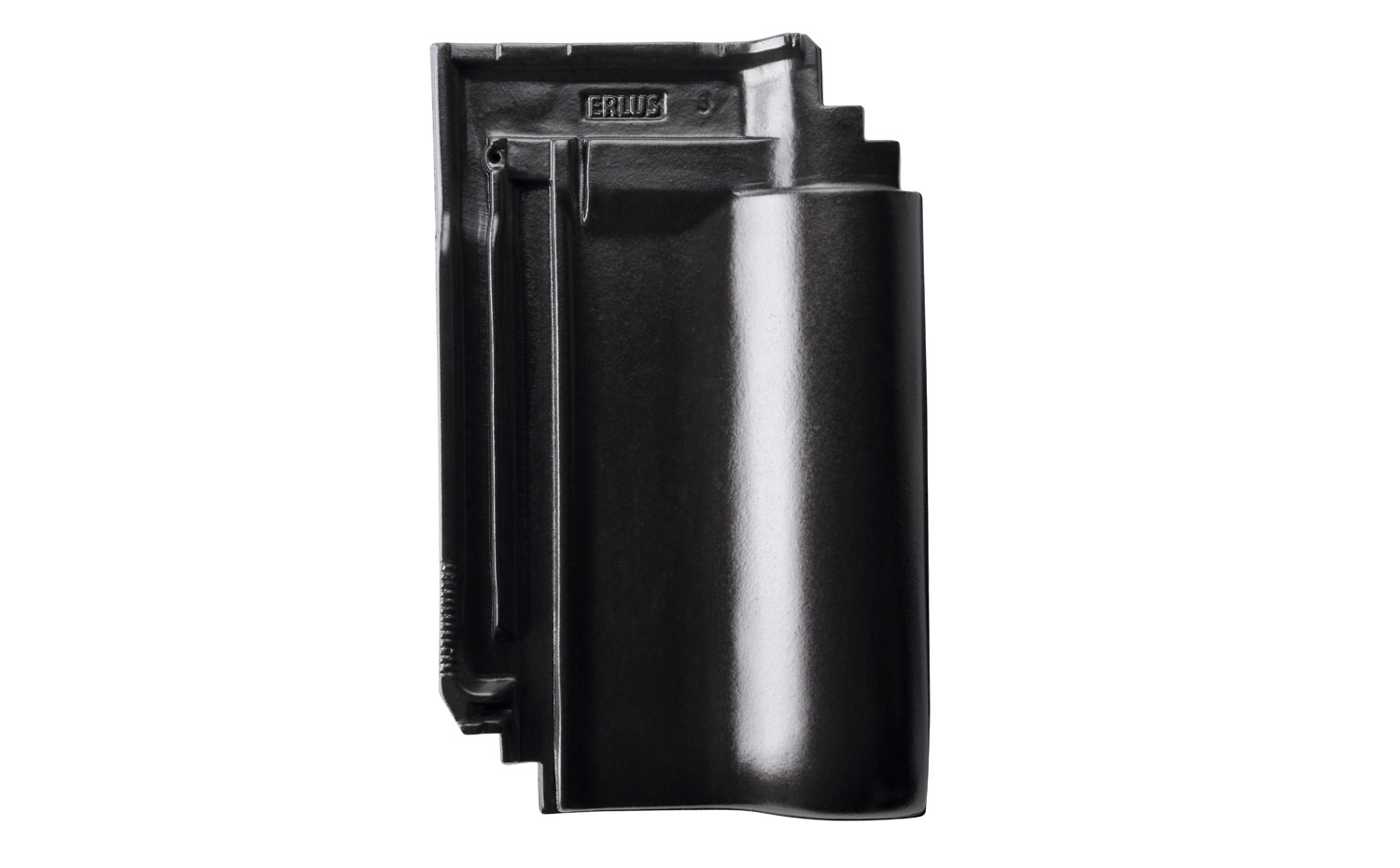 Керамическая черепица рядовая ERLUS Е 58 S алмазно-черный, глянцевый ангоб