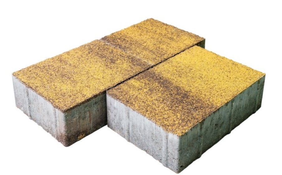 Плитка тротуарная Новый город В.3.Фсм.8 листопад гладкий янтарь, комплект 3 шт, толщина 80 мм