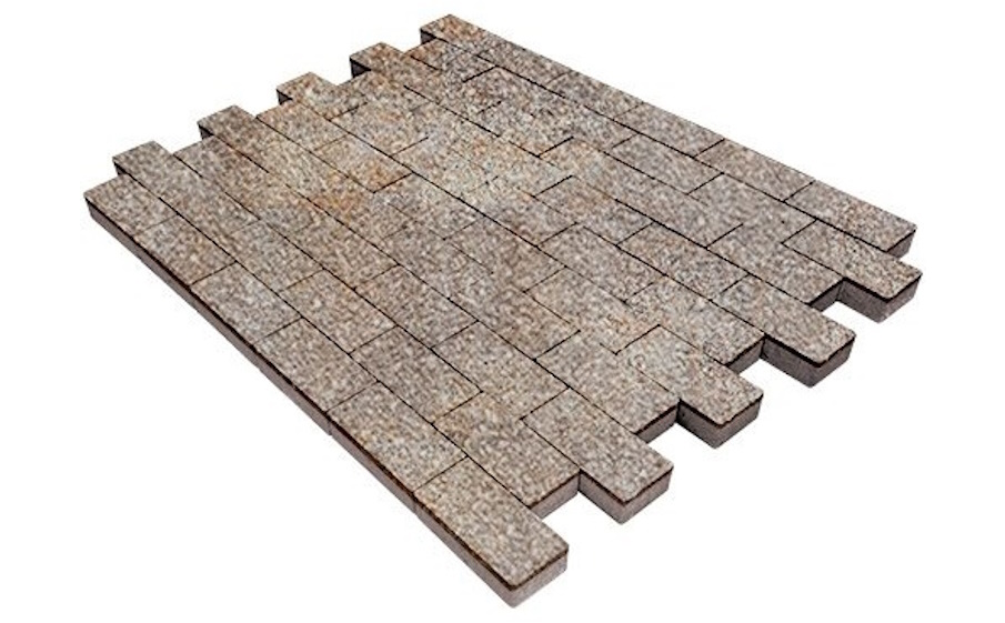 Плитка тротуарная SteinRus Прямоугольник А.6.П.4, Native, ColorMix Берилл, 200*100*40 мм
