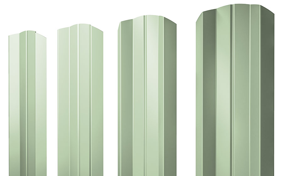 Штакетник М-образный А фигурный 0,45 PE RAL 6019 бело-зеленый