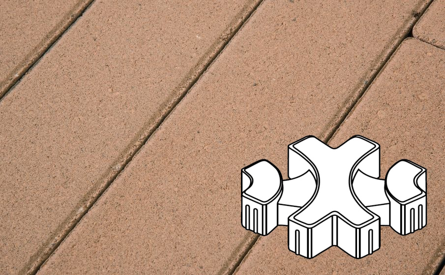 Плитка тротуарная Готика Profi, Эко-фантазия Б.3.ГР.8, оранжевый, частичный прокрас, б/ц, 300*300*80 мм