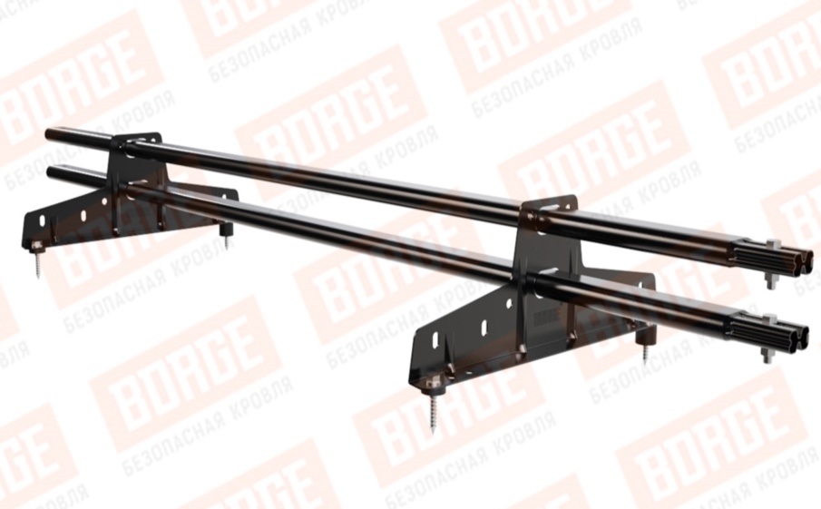 Снегозадержатель трубчатый Borge для кровли из металлочерепицы, профнастила, материалов на основе битума оцинкованный RAL 9005 matt, 1,5 м