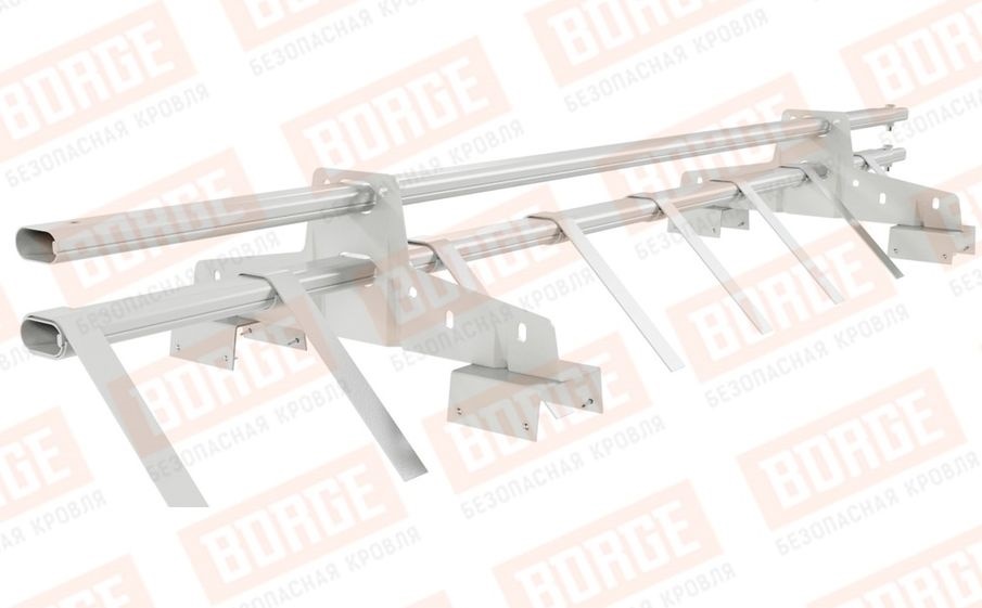 Снегозадержатель трубчатый Borge для профнастила H-114 оцинкованный RAL 9003, 1,5 м