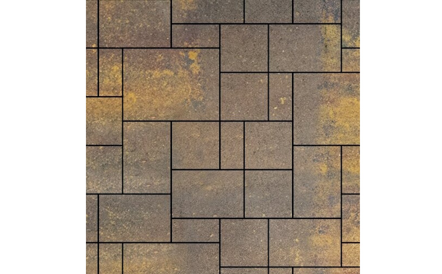 Плитка тротуарная SteinRus Инсбрук Альпен Б.7.Псм.6 гладкая, ColorMix Тоскана, толщина 60 мм