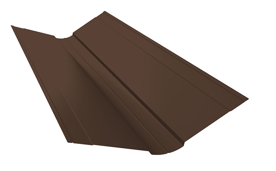 Планка ендовы верхней фигурной 150*150 мм Grand Line Rooftop Бархат RAL 8017, 2 м