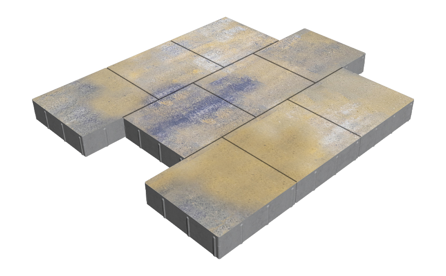 Плитка тротуарная SteinRus Валенсия Б.3.К.8, гладкая, Сиена, 300*300*80 мм