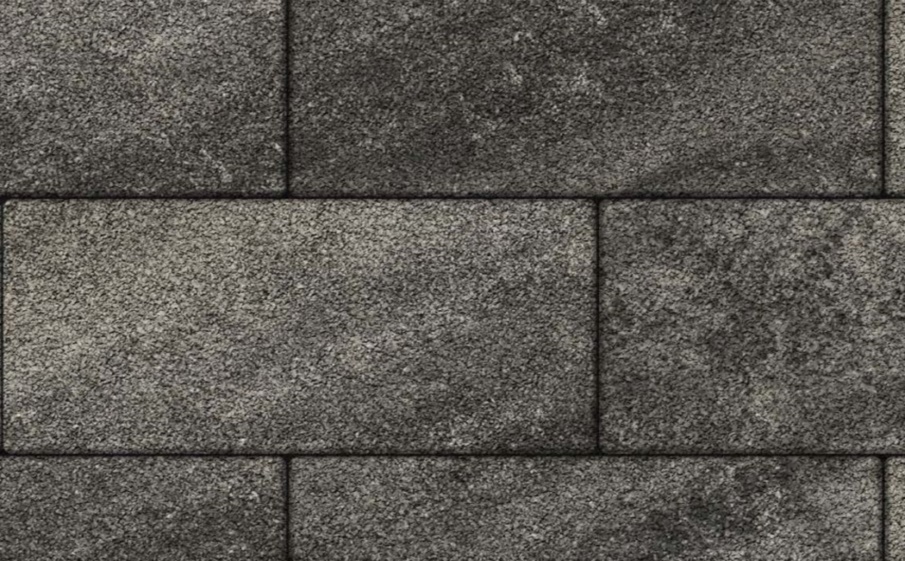 Плитка тротуарная Прямоугольник Б.5.П.8 листопад гранит антрацит, 600*300*80 мм