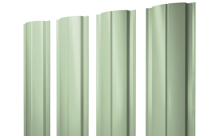 Штакетник Полукруглый Slim 0,45 PE RAL 6019 бело-зеленый